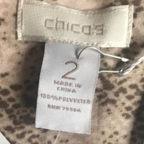Chicos Top. Pullover.Pink and gold Snakeskin print.size 2. - Picture 3 of 4